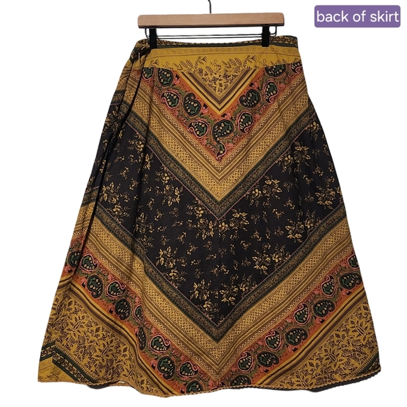 THE TERRITORY AHEAD Boho Cottage Floral Paisley Maxi Skirt Size 12 Art Festival - Picture 3 of 14